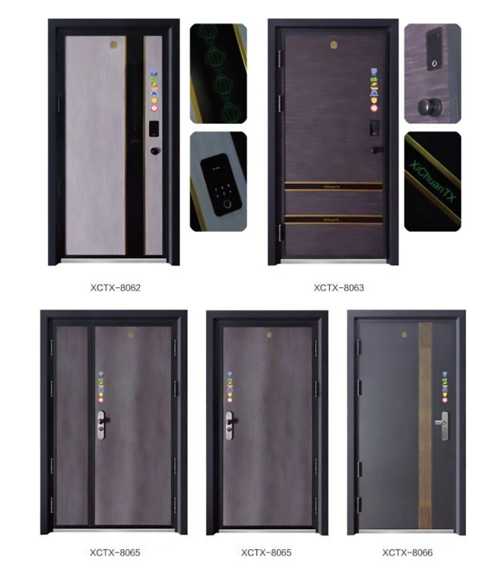 for Home Bifold with Sidelights Exterior Security Steel / Aluminum / Metal Door