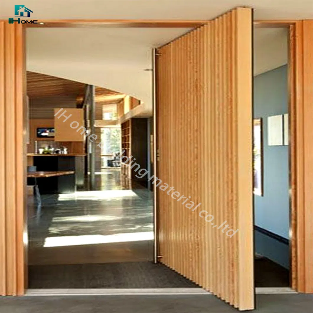 Residential Main Entry Modern Design Pivot Solid Wood Doors with Sidelights
