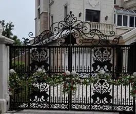 Home Villa Wrought Iron Entry Double Front Doors China manufacturers Hc-ID14