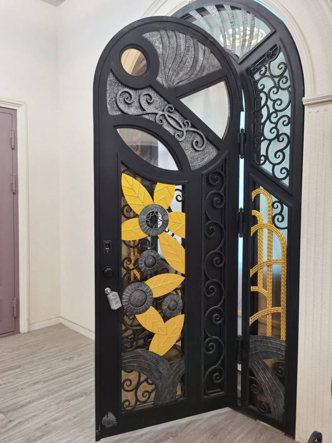 Modern Wrought Iron Door Front Iron Door Design Entry Exterior Iron Glass Door