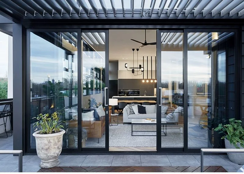 Popular Design Villa Aluminium Outdoor Security Sliding Glass Door French Style