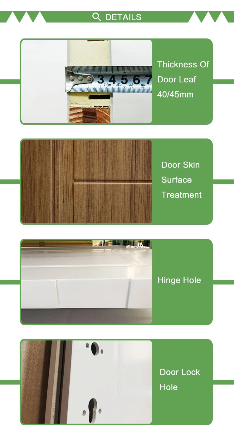 Multiple Styles Painted Primer Bathroom WPC Solid Wood Interior Doors for Houses