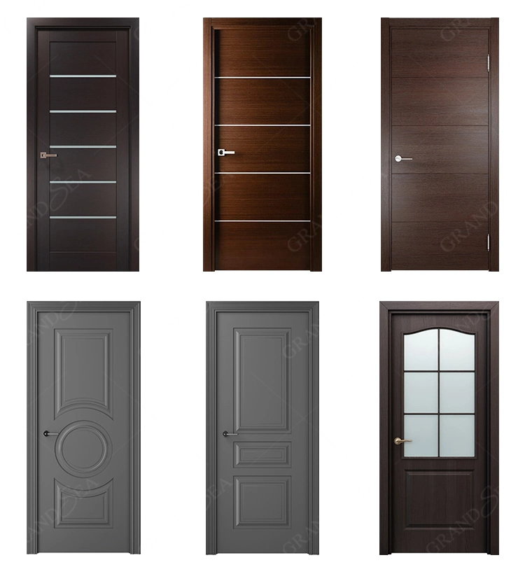 American Home Luxury Modern Entry Solid Wood Glass White Timber Door for House