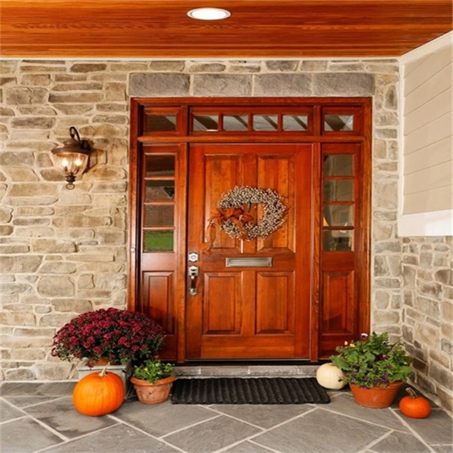 Classic Design House Models Front Main Entrance Solid Wood Double Doors