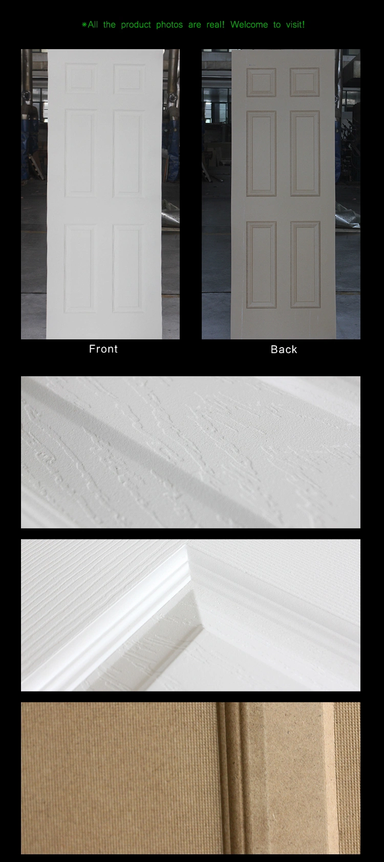 Jhk-S09 Building Material White Primer Moulding Plain Door Skin