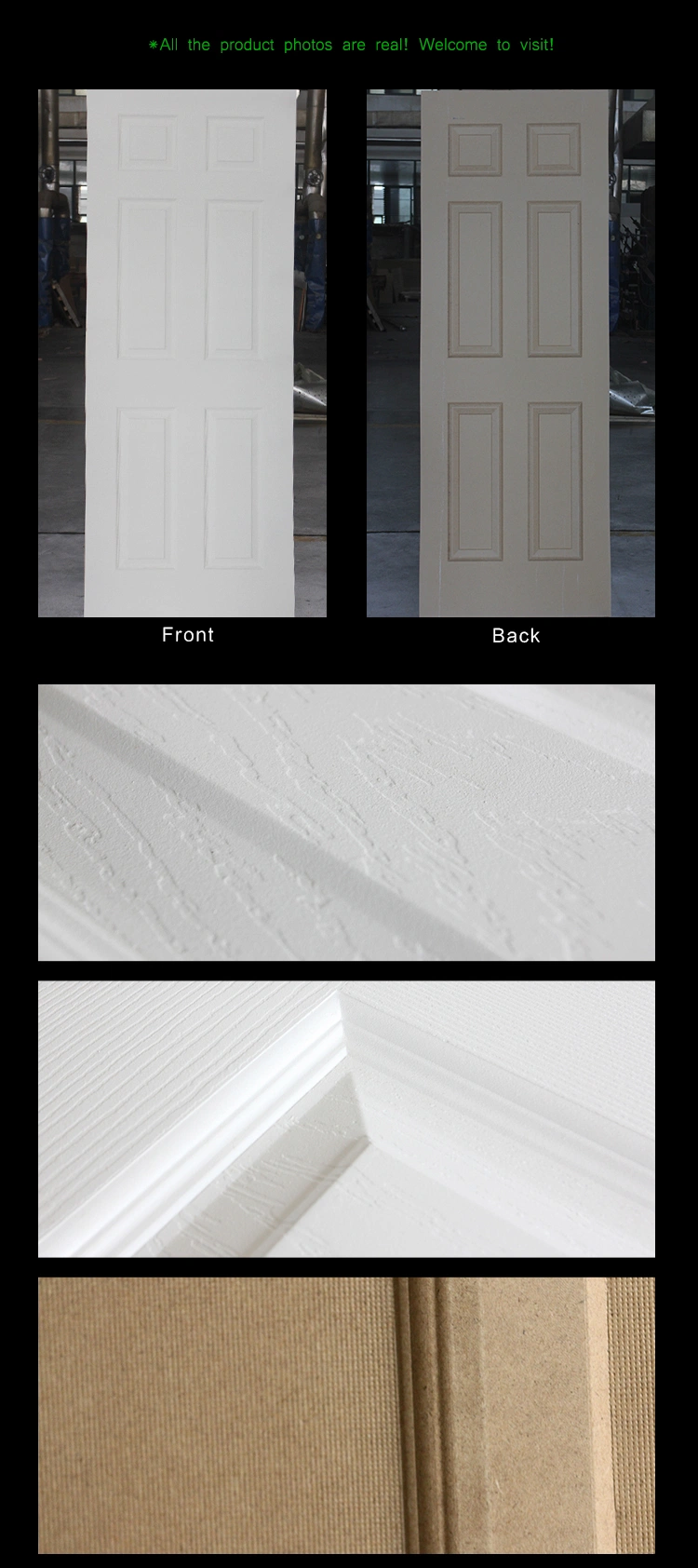 Jhk-007 Solid Wood China Exterior Laminate White Door Skin