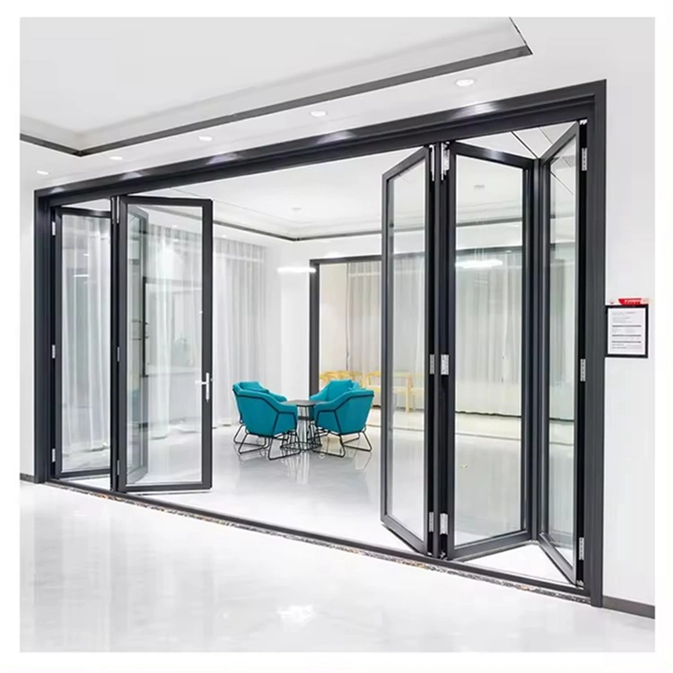 Interior Luxury Custom Modern Design PVC Aluminum Folding Glass Bifold Door