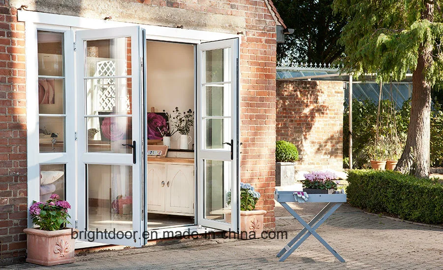 Arched Interior French Doors with Double Clear Tempered Glass