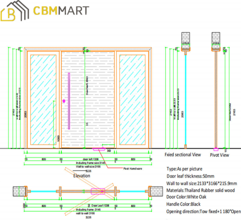 Cbmmart UPVC Solid Wood Main Door Exterior Doors for Home Use