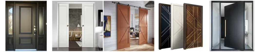 Cbmmart Main Exterior Door for House Simple Design Wooden Door with Sidelights Modern Solid Wood Pivot Entry Doors