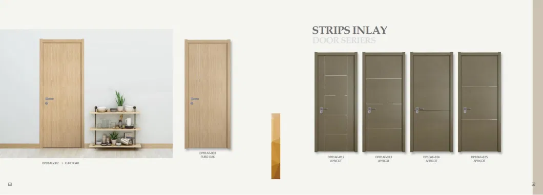 Fire Rated Swing Wooden Interior MDF Solid Wood PVC Bathroom Door Design