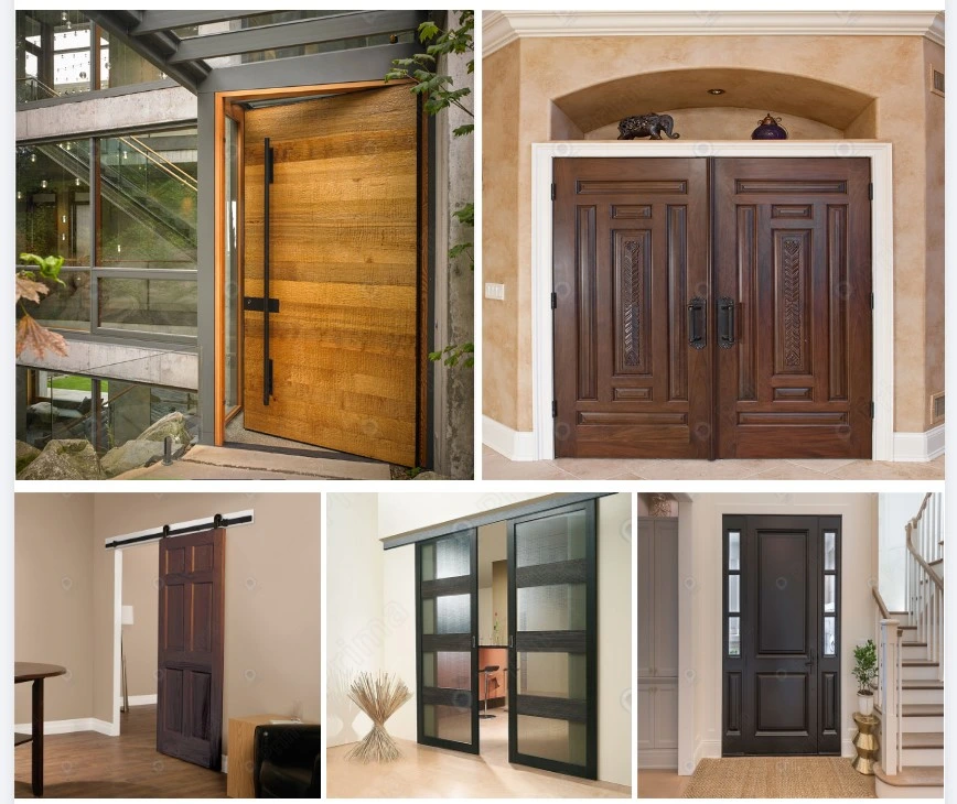 Solid Wood Doors Security Exterior Entrance Timber Door Wooden Doors