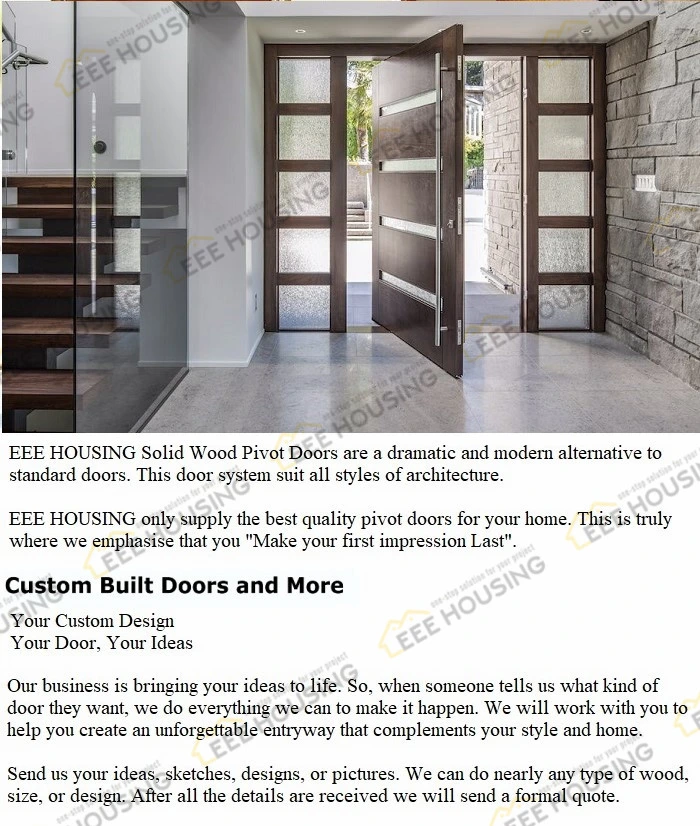 China Factory Direct Supply Affordable Exterior Pivot Door Evolution of Entrance Door with Sidelights