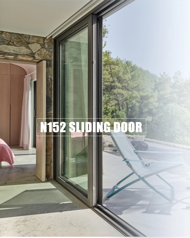 Latest Design Narrow Frame Aluminium Balcony Patio Doors Double Glazed Exterior / Interior Aluminum Glass Sliding Door