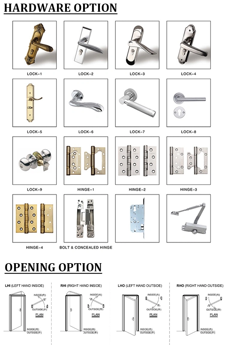 Solid Core PVC Panel with Grooves Metal Trims Swing Door