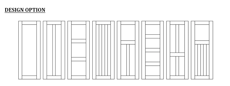 Shaker Door 2 Lite Glass White Oak Veneered Door Glass Door (35mm/40mm)