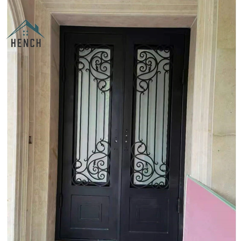 Home Villa Custom Made Double Front Main Iron Glass Door China Manufacturers Suppliers