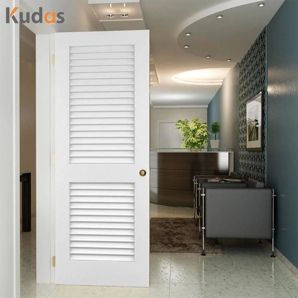 White Louver Interior Solid Wood Grain Interior MDF Hollow Primer Molded Room Door