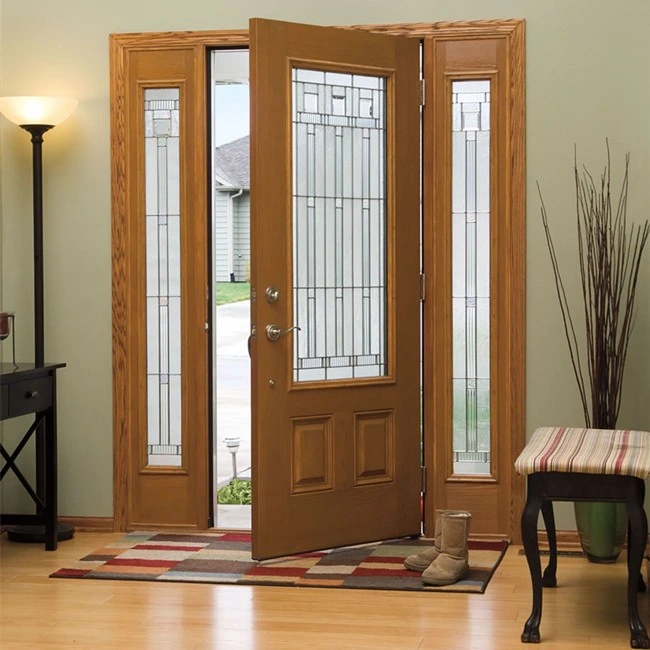 Classic Design House Models Front Main Entrance Solid Wood Double Doors