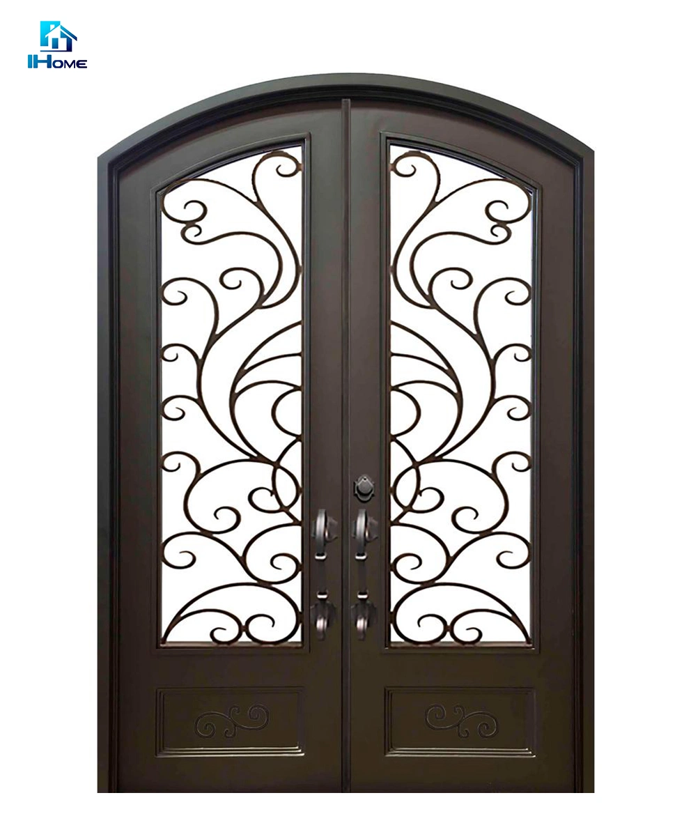 Wrought Iron Glass Door for House