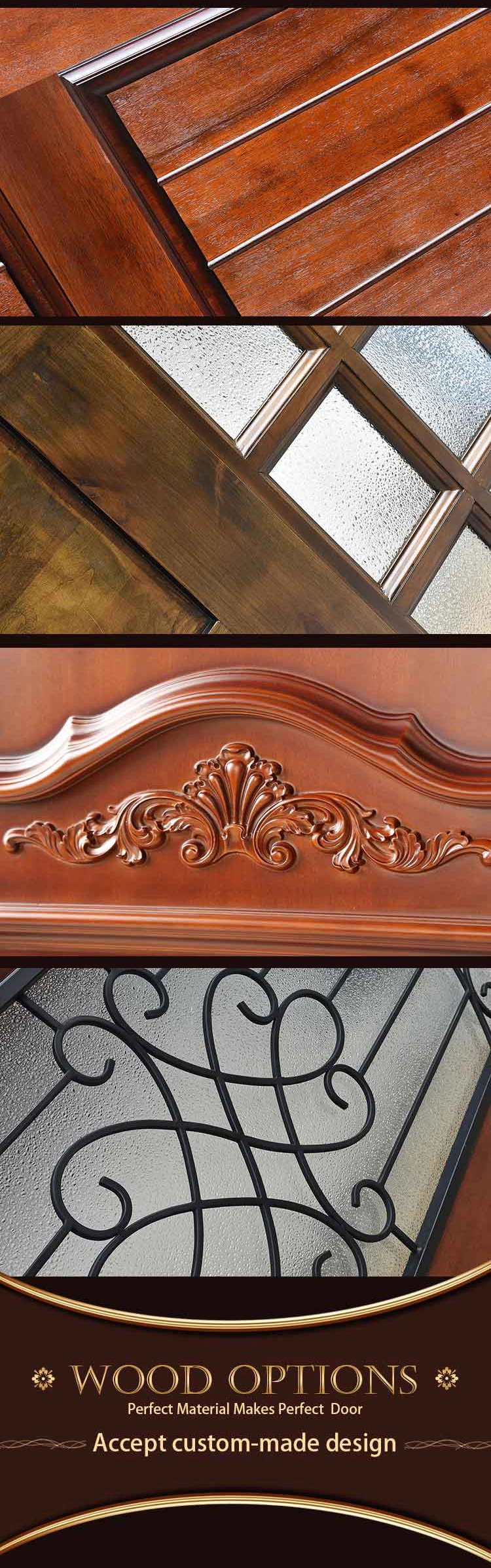 Contemporary Craftsman Interior Solid Wood Wooden Carved Door (JHK-S04)