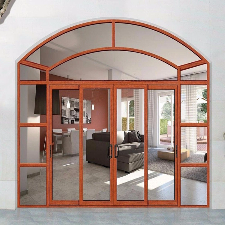 Interior Room Soundproof Aluminum Sliding Arched Glass Door