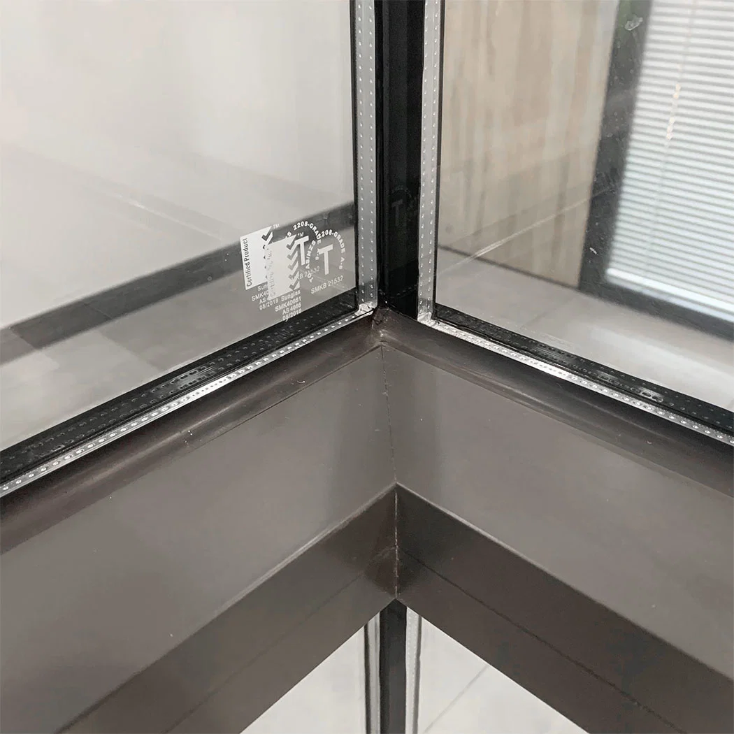 Aluminum Double Entry Door Flush Door with Sidelights and Transom