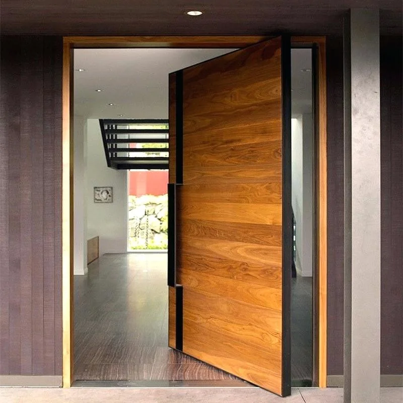 Double Carving Wood Exterior Sliding Door