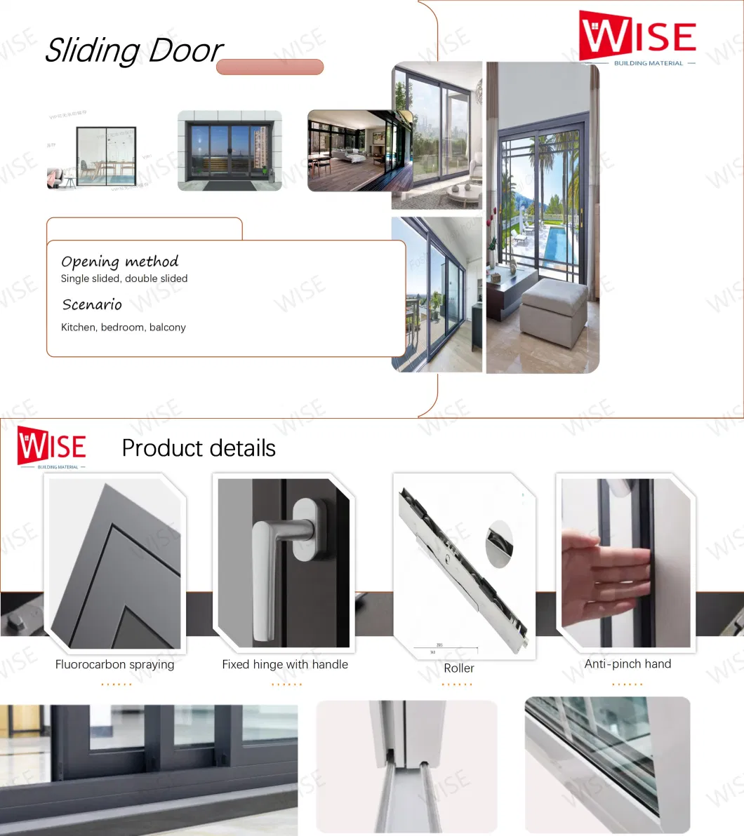 Exterior Position and Finished Surface Finishing Aluminium Double Entry Doors