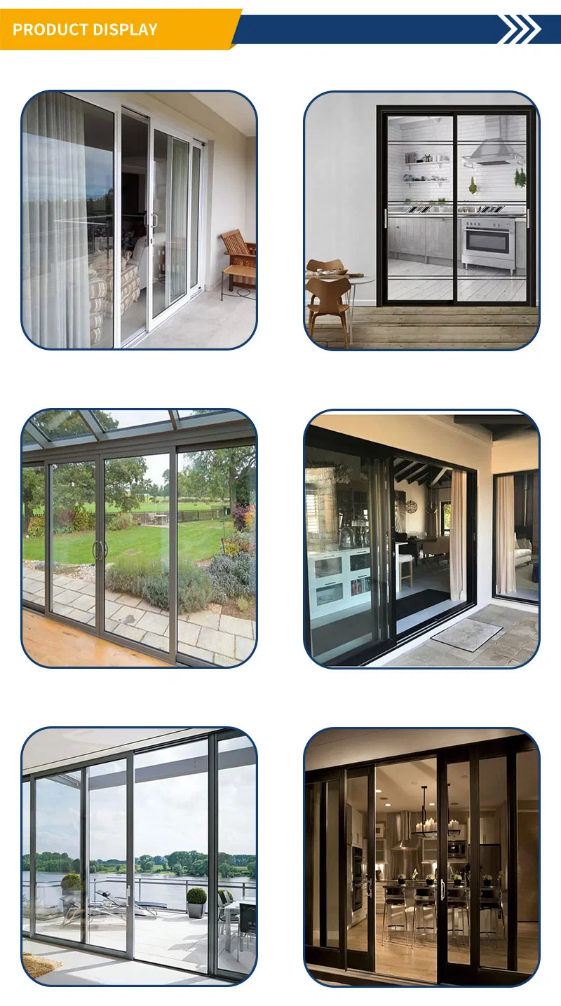 Sliding Doors Aluminium Glass Doors with Lock Design 3 Panels Entrance Doors