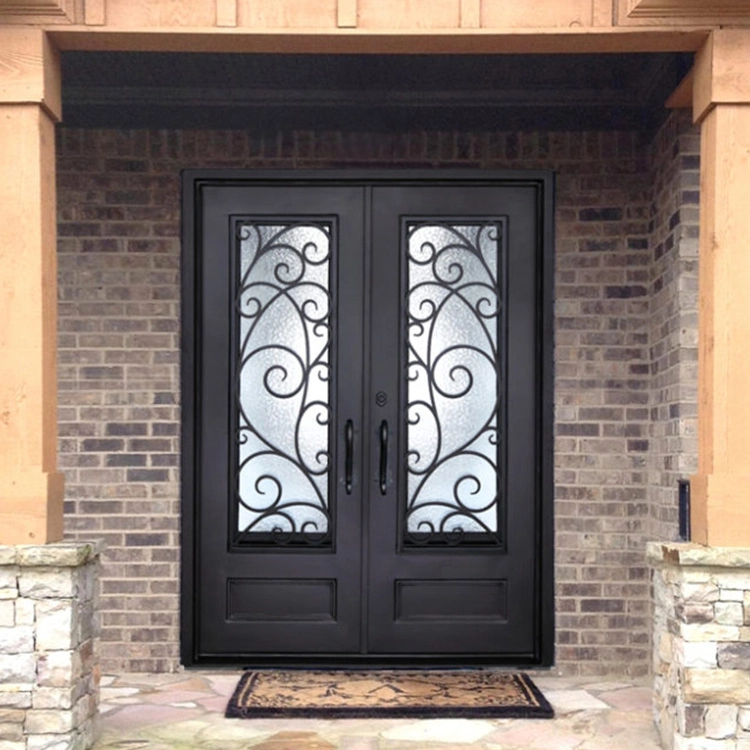 Low Prices Exterior Luxury Single Wrought Iron Front Gate Door with Opening Window