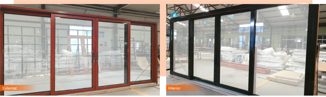 Cheap Price Wooden Frame Exterior Entry Front Aluminum Clad Wood Double Glazing Sliding Door for Sale