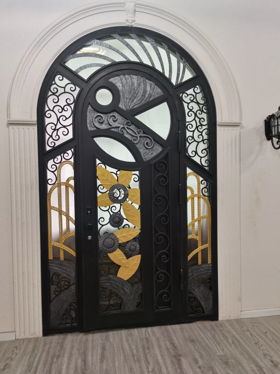 Modern Wrought Iron Door Front Iron Door Design Entry Exterior Iron Glass Door