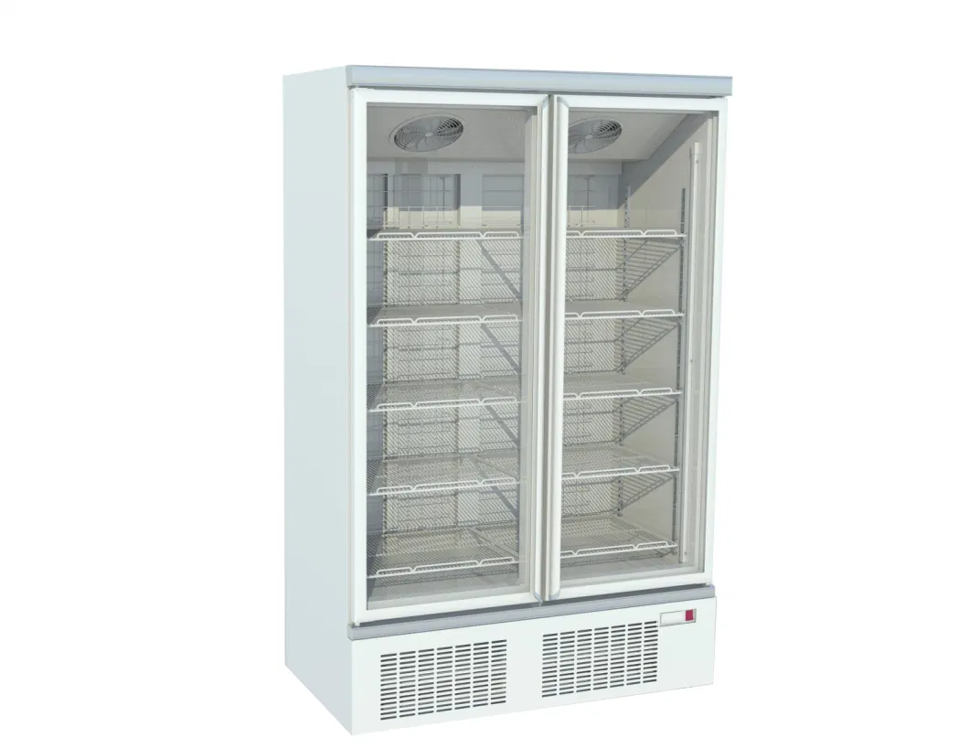 Convenience Store Glass Door Commercial Refrigerator Freezer Vertical