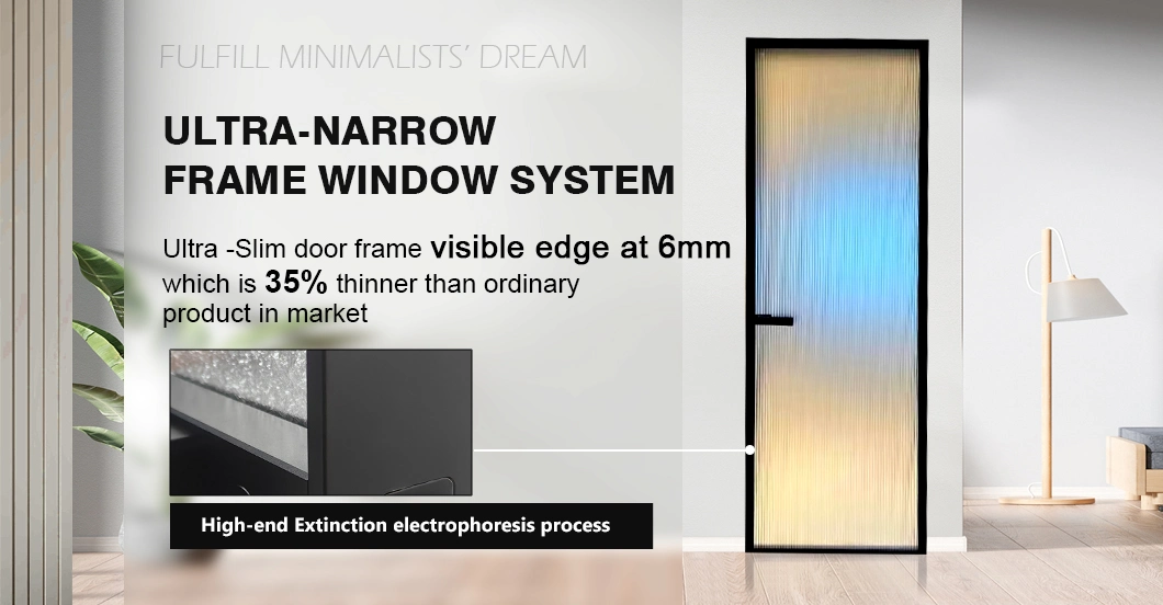 China Wholesale Modern Design Shower Room Toliet Glass Aluminum Narrow Frame French Indoor Door
