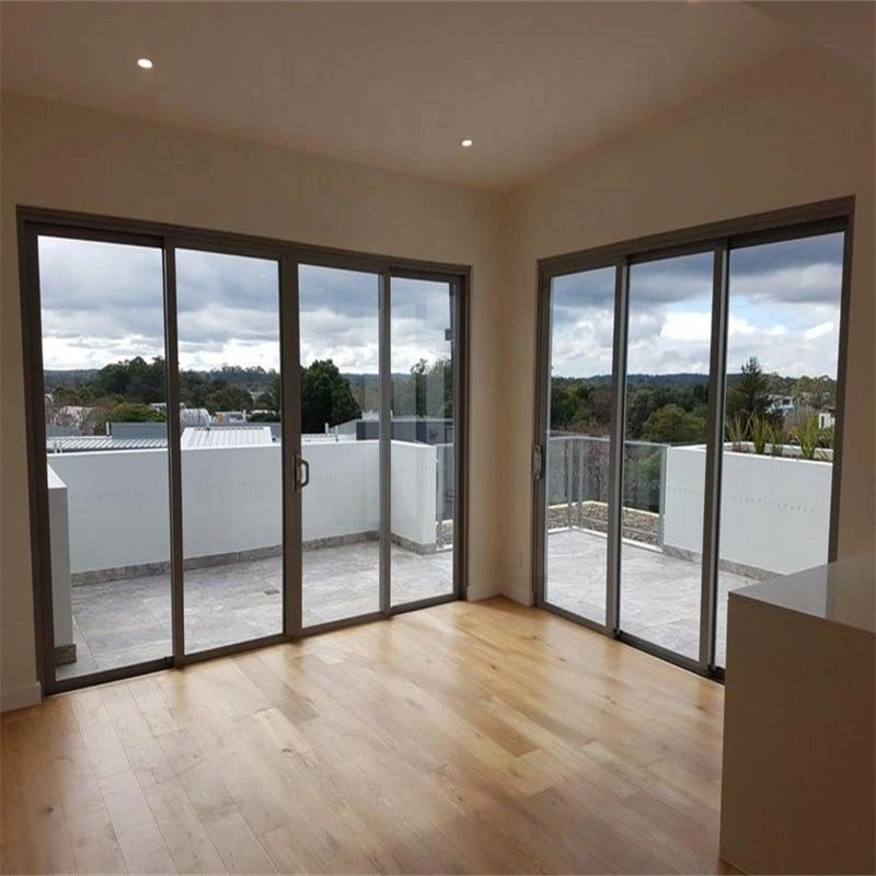 Aluminum Frame Noiseless Patio Exterior Glass Sliding Interior Doors