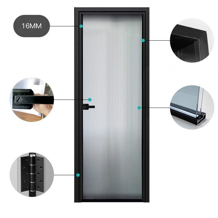 Modern Apartment House Internal Black Industrial Studio Clear Glass Door Aluminium Double Interior Metal French Glass Doors