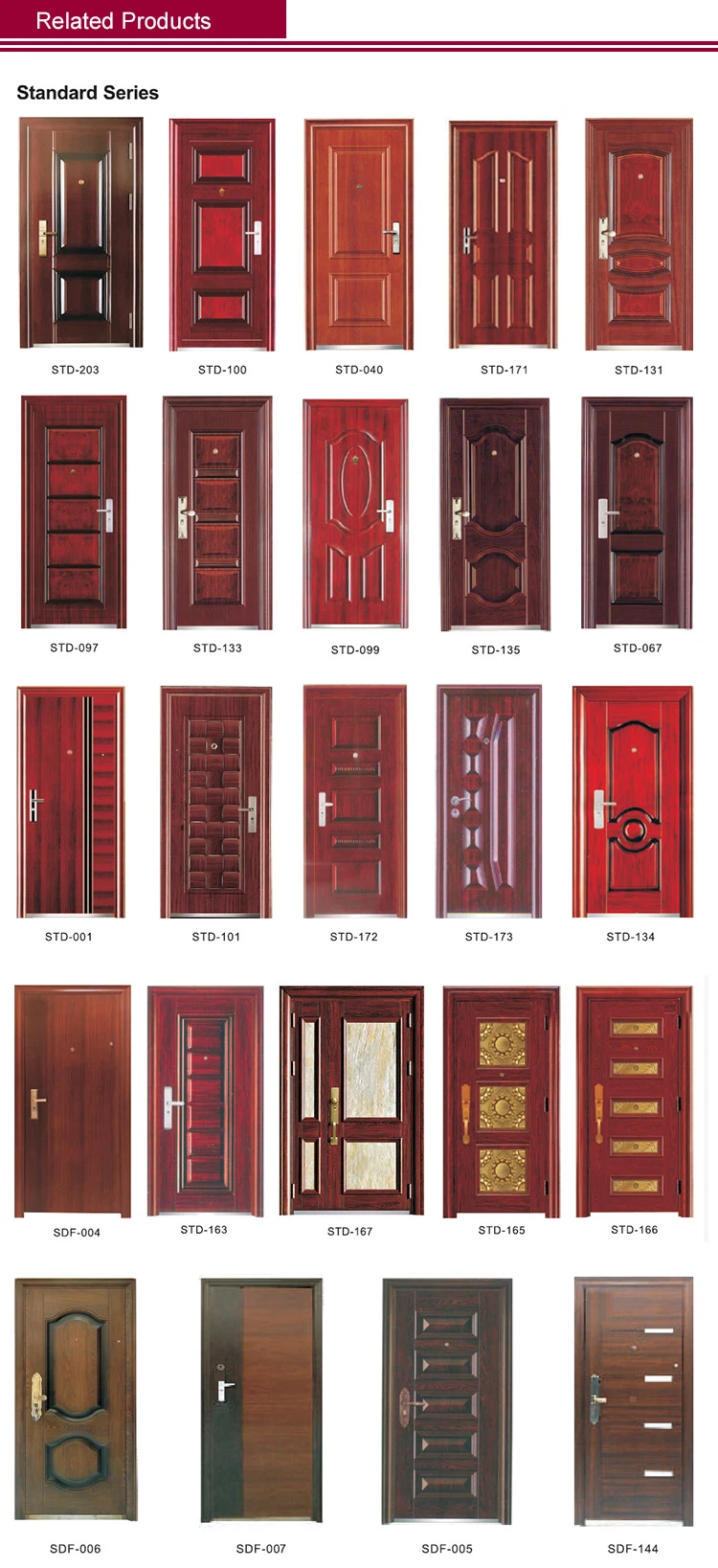 Original Sources 10cm Main Door Designs Security Doors Anti-Theft Home Interior Room Hotel Flush Factory Custom Steel Door