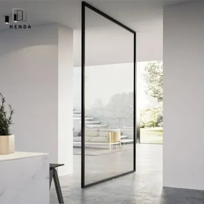 La entrada de la casa rodante sólida puerta de vidrio puerta automática de entrada blindada cristal de la puerta de seguridad compuesto de puertas de madera interior de la puerta de la puerta de pivote