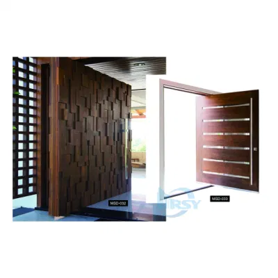 Puerta de entrada de madera maciza personalizada Puerta de madera pivote para restaurante Entrada