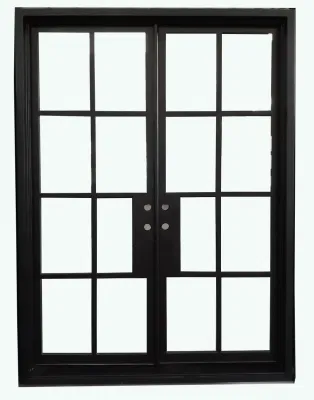 Zzyk-S15 8-Lite Puerta francesa de hierro forjado hecha a mano