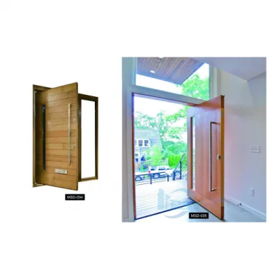 Puerta de entrada de madera maciza personalizada Puerta de madera pivote para restaurante Entrada