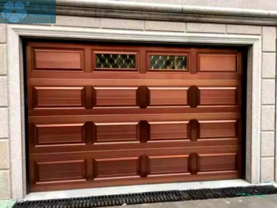 Aluminio automático moderno sobrecarga eléctrica deslizante de puerta de garaje seccionales de metal de acero galvanizado aislamiento Panel PU la puerta del garaje de la puerta de la puerta de casa residencial
