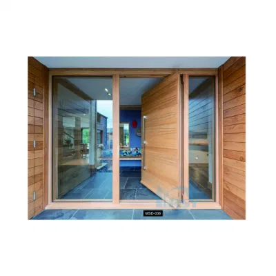 Puerta de entrada de madera maciza personalizada Puerta de madera pivote para restaurante Entrada