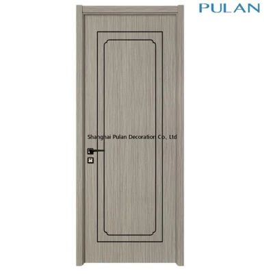 La melamina moderno de madera de nogal chapa interior Puerta de madera MDF Puerta Swing