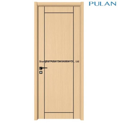 La melamina moderno de madera de nogal chapa interior Puerta de madera MDF Puerta Swing
