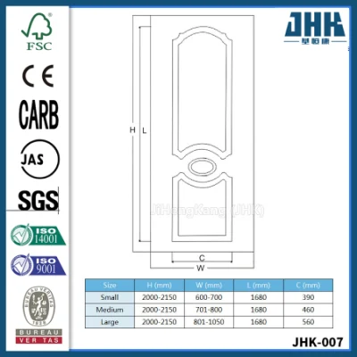 Jhk-007 China laminado Exterior de madera maciza puerta blanca piel