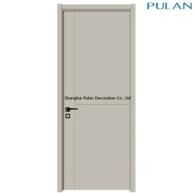 La melamina moderno de madera de nogal chapa interior Puerta de madera MDF Puerta Swing