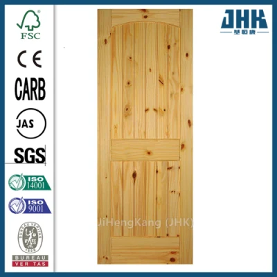 Jhk panel de vidrio de 2 puertas de entrada de madera interior de la puerta de agitador de granero