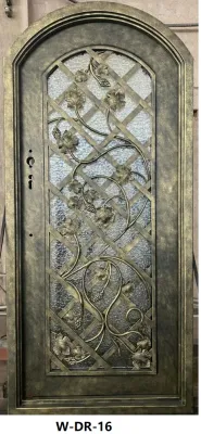 Venta en caliente Single 3ft diseños de metal de hierro forjado frente Single Puerta de entrada con ventana lateral exterior exterior exterior Acero de seguridad Puerta de entrada metálica